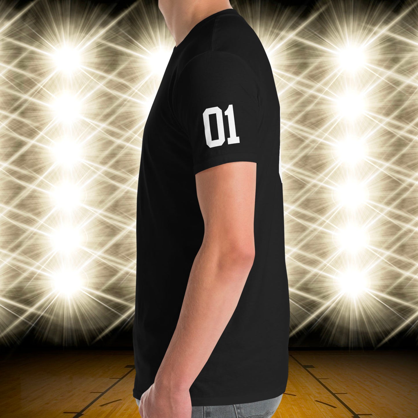 01 Jersey Number T-Shirt, Black, S-2XL