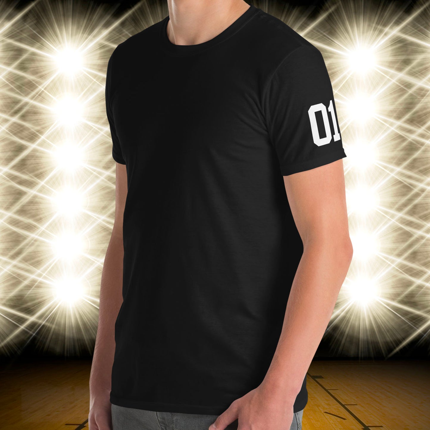 01 Jersey Number T-Shirt, Black, S-2XL