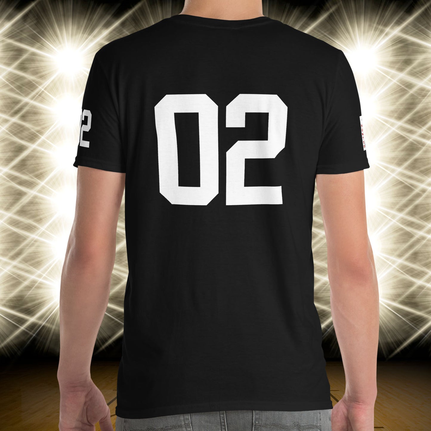 02 Jersey Number T-Shirt, Black, S-2XL