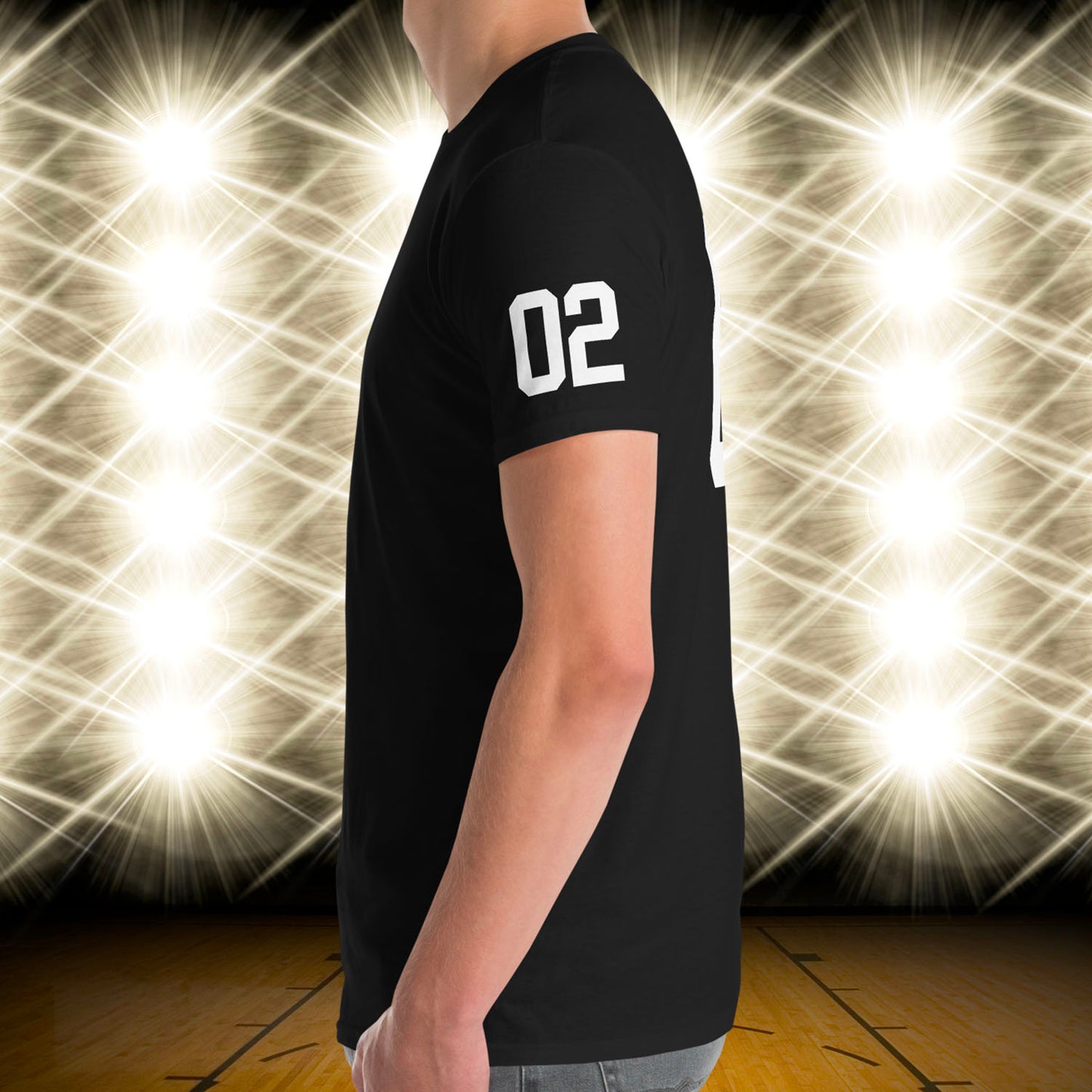 02 Jersey Number T-Shirt, Black, S-2XL