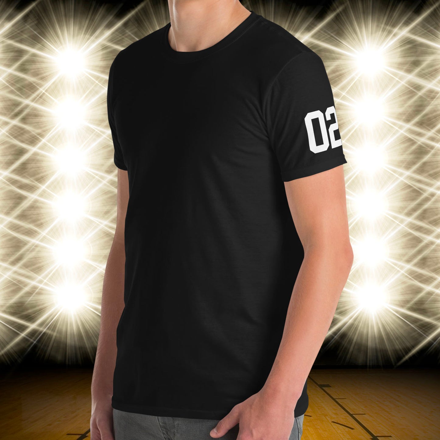 02 Jersey Number T-Shirt, Black, S-2XL