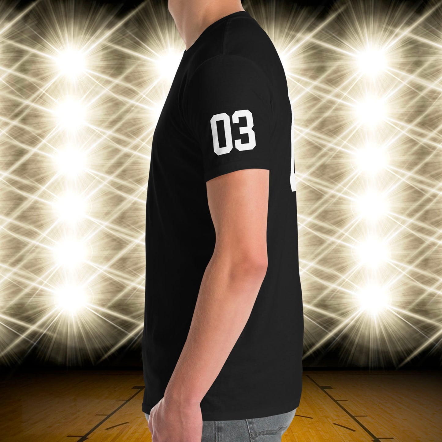 03 Jersey Number T-Shirt, Black, S-2XL