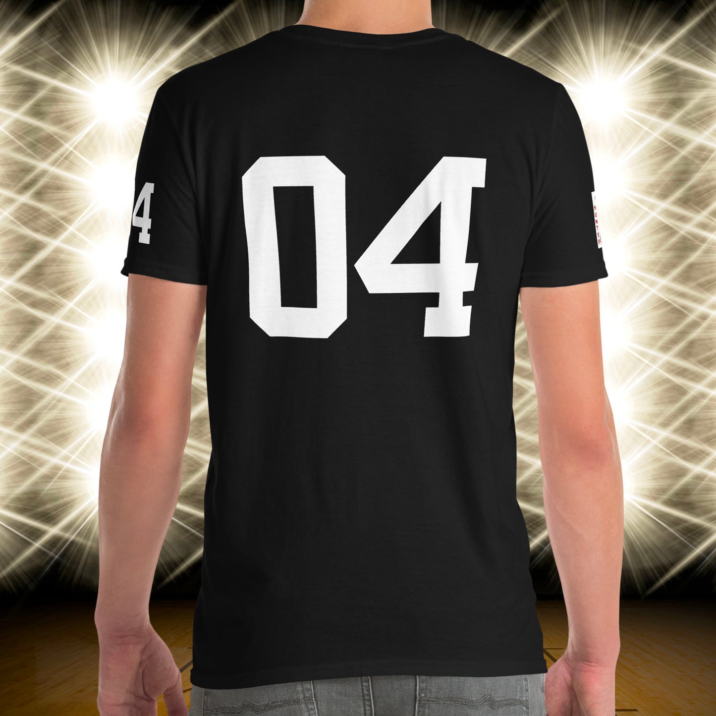 04 Jersey Number T-Shirt, Black, S-2XL