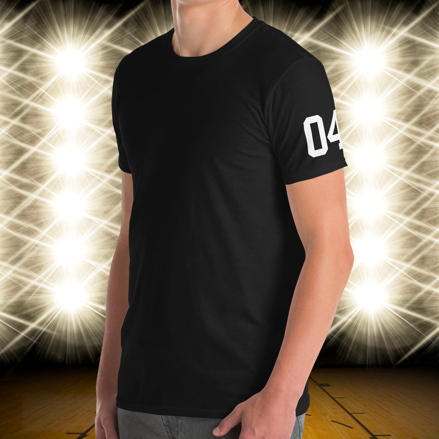 04 Jersey Number T-Shirt, Black, S-2XL