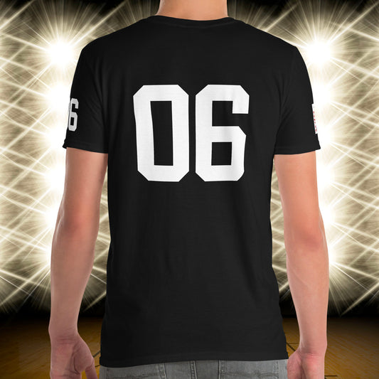 06 Jersey Number T-Shirt, Black, S-2XL