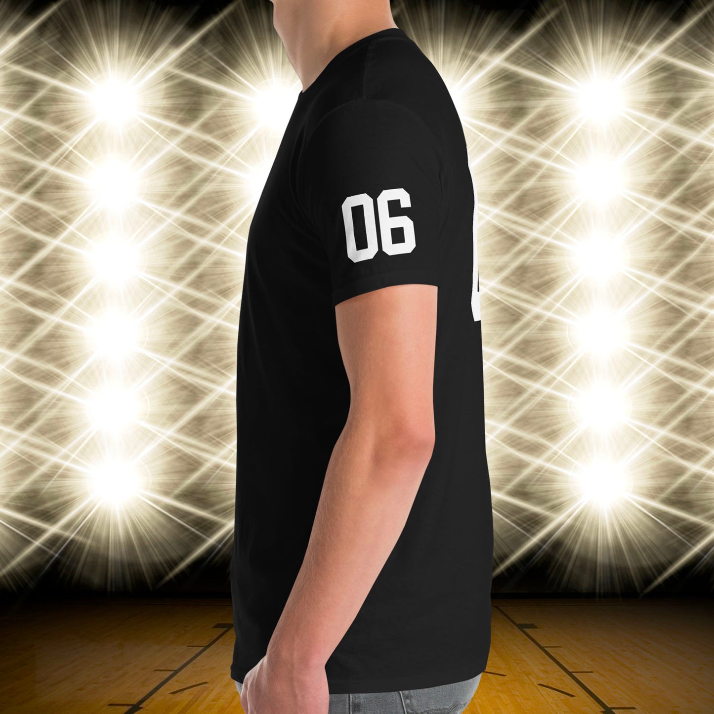 06 Jersey Number T-Shirt, Black, S-2XL