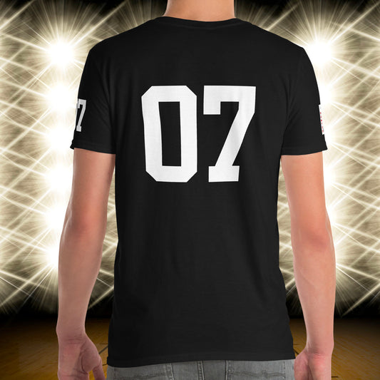 07 Jersey Number T-Shirt, Black, S-2XL