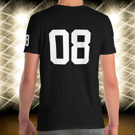 08 Jersey Number T-Shirt, Black, S-2XL