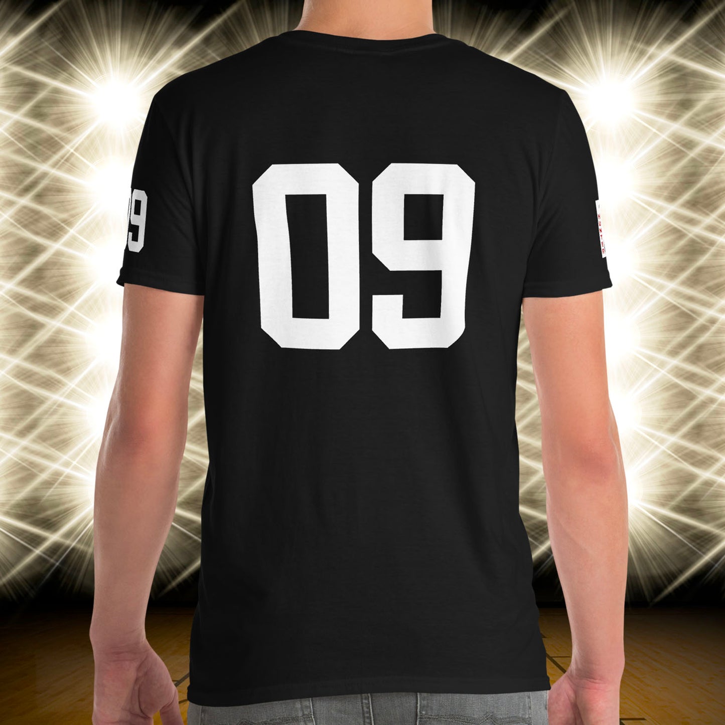 09 Jersey Number T-Shirt, Black, S-2XL