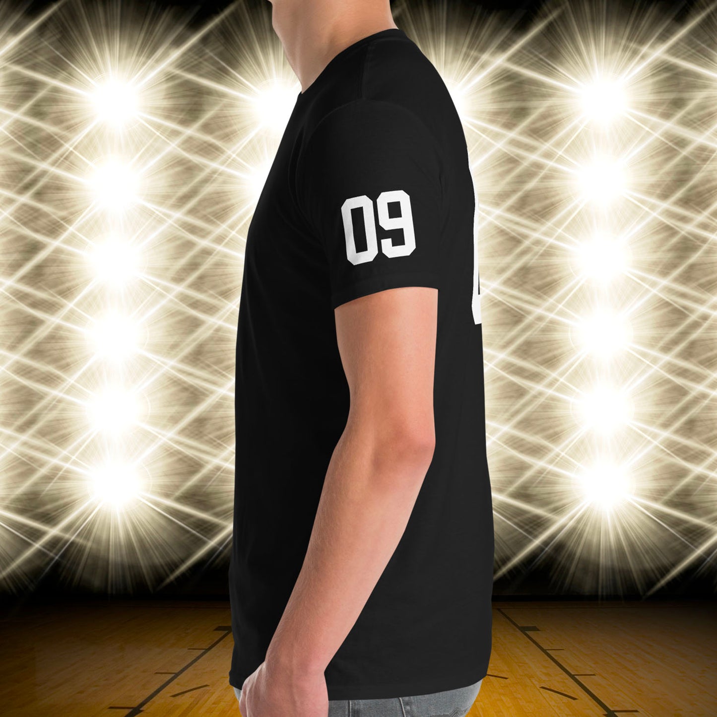 09 Jersey Number T-Shirt, Black, S-2XL