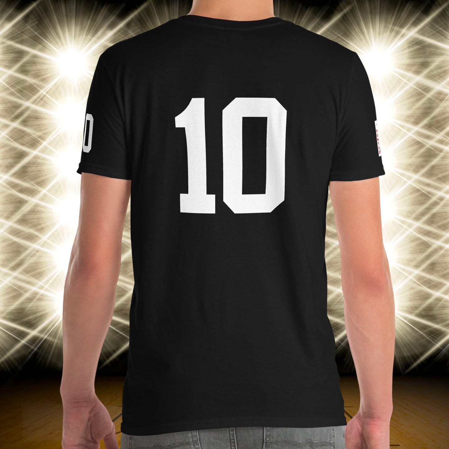 10 Jersey Number T-Shirt, Black, S-2XL