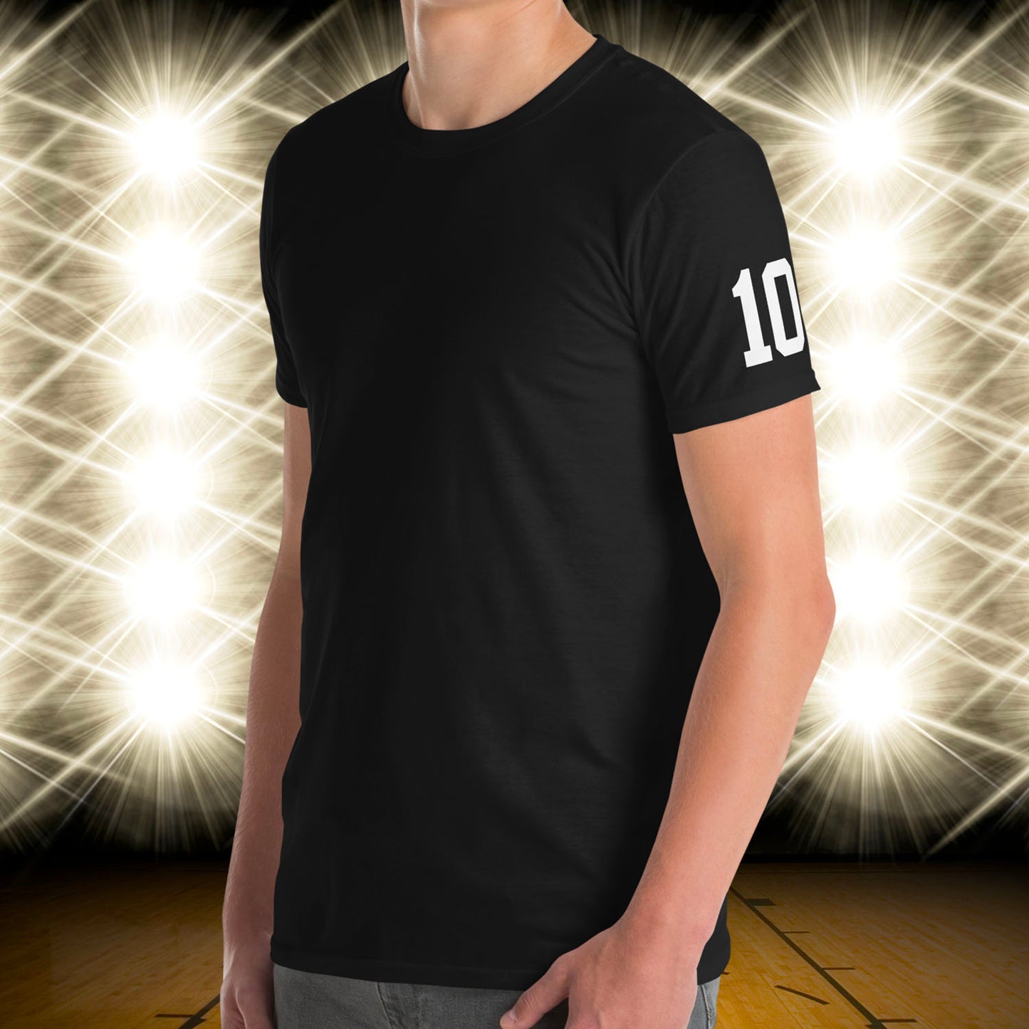 10 Jersey Number T-Shirt, Black, S-2XL