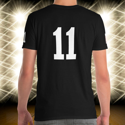 11 Jersey Number T-Shirt, Black, S-2XL