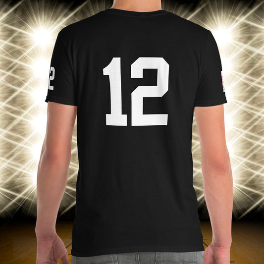 12 Jersey Number T-Shirt, Black, S-2XL