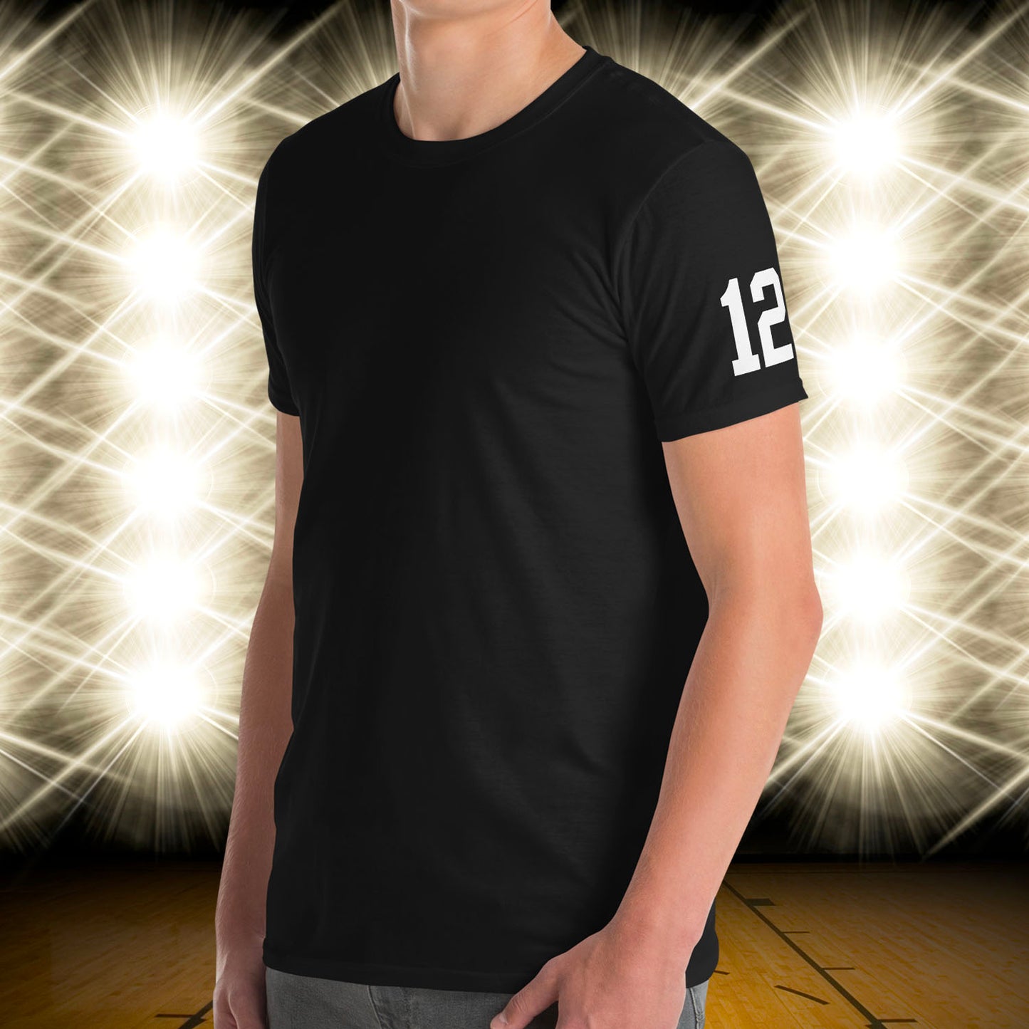 12 Jersey Number T-Shirt, Black, S-2XL