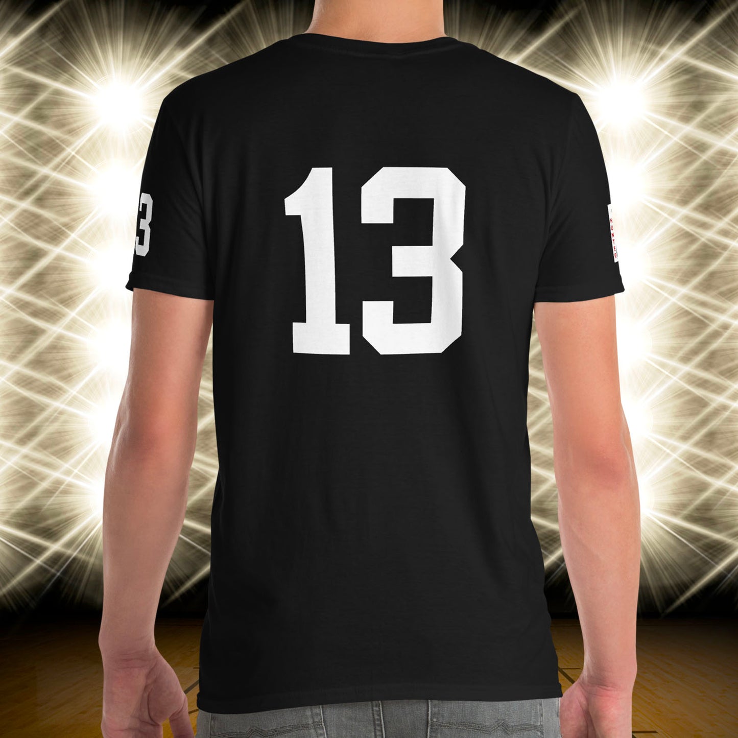 13 Jersey Number T-Shirt, Black, S-2XL