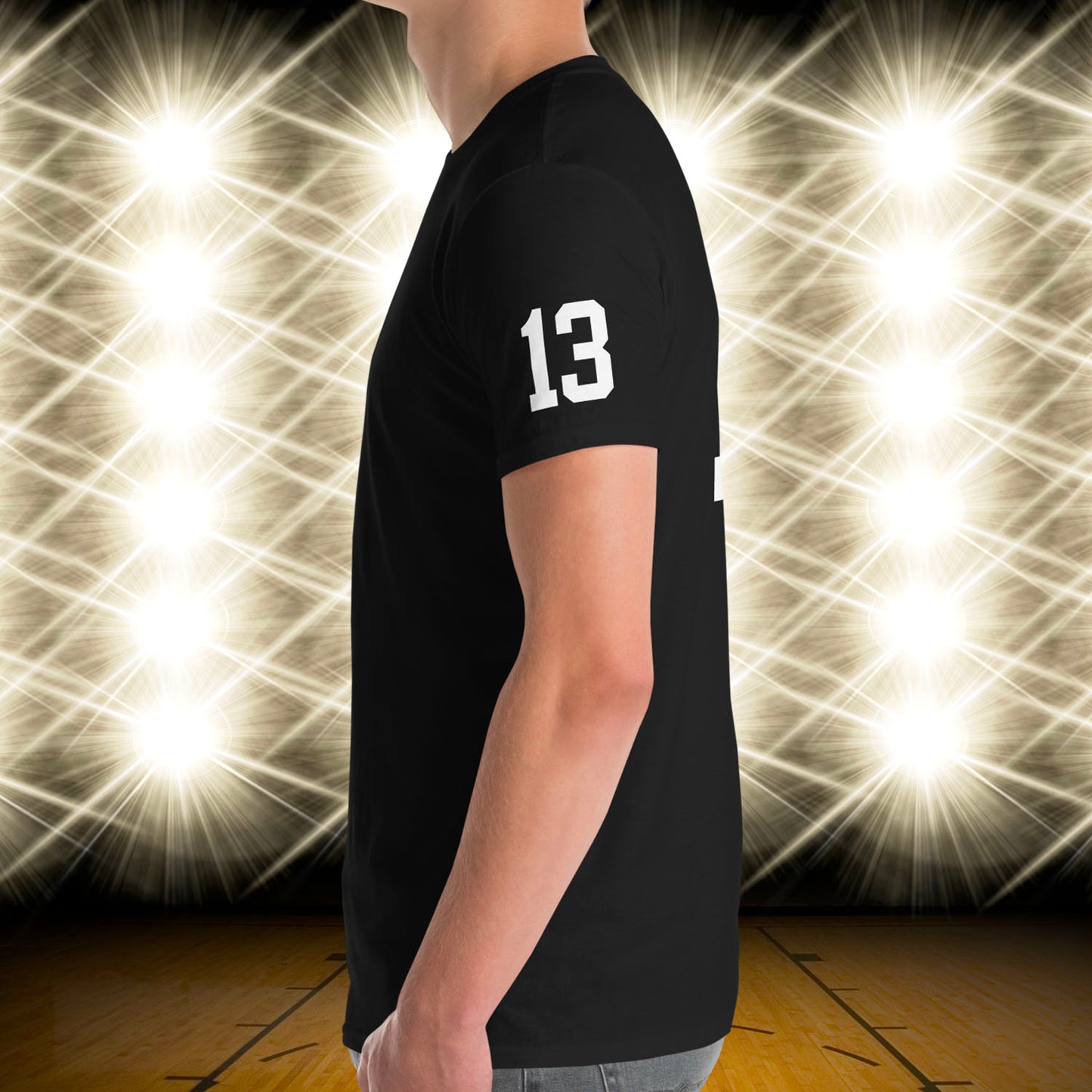 13 Jersey Number T-Shirt, Black, S-2XL