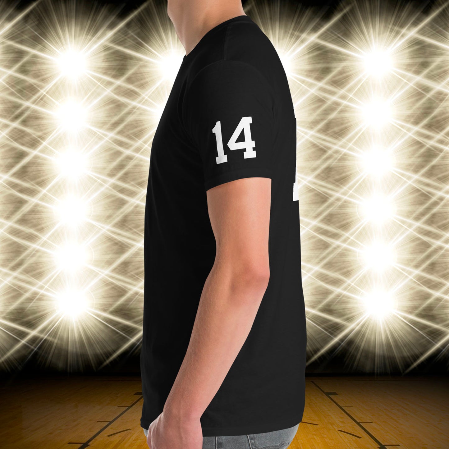 14 Jersey Number T-Shirt, Black, S-2XL