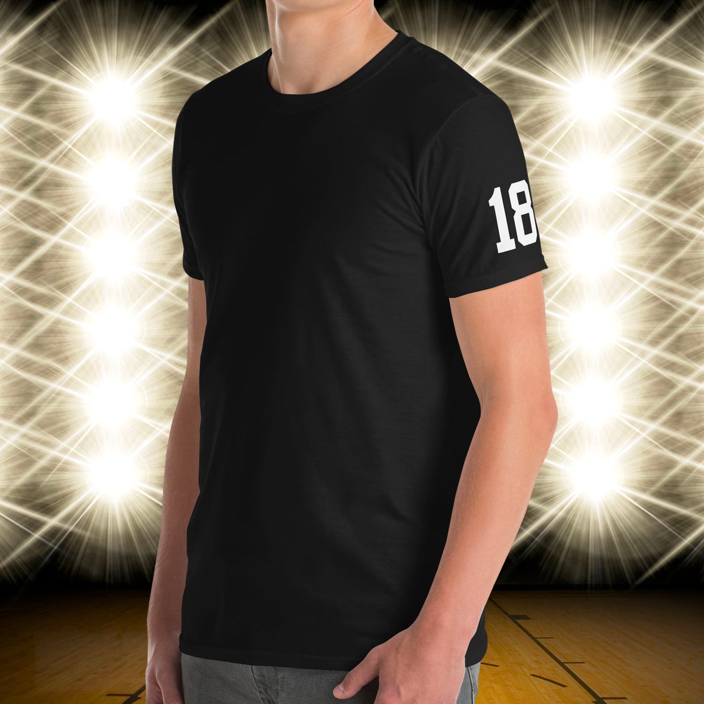 18 Jersey Number T-Shirt, Black, S-2XL