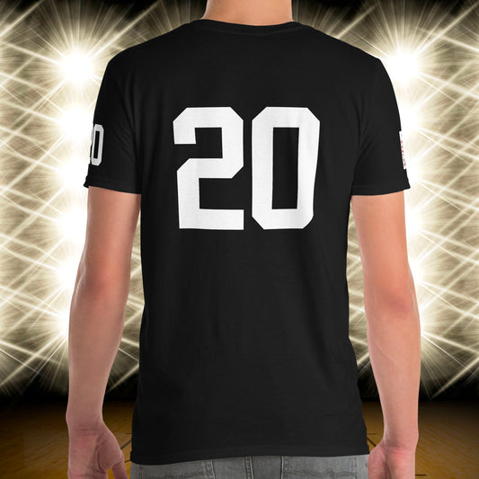 20 Jersey Number T-Shirt, Black, S-2XL