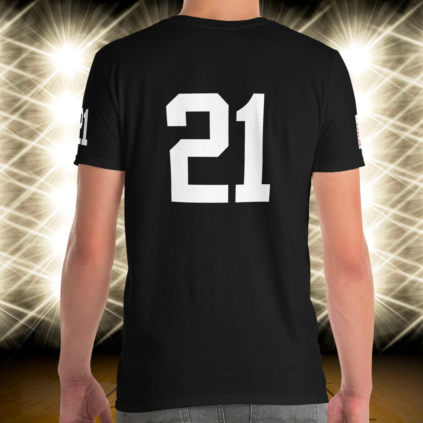 21 Jersey Number T-Shirt, Black, S-2XL