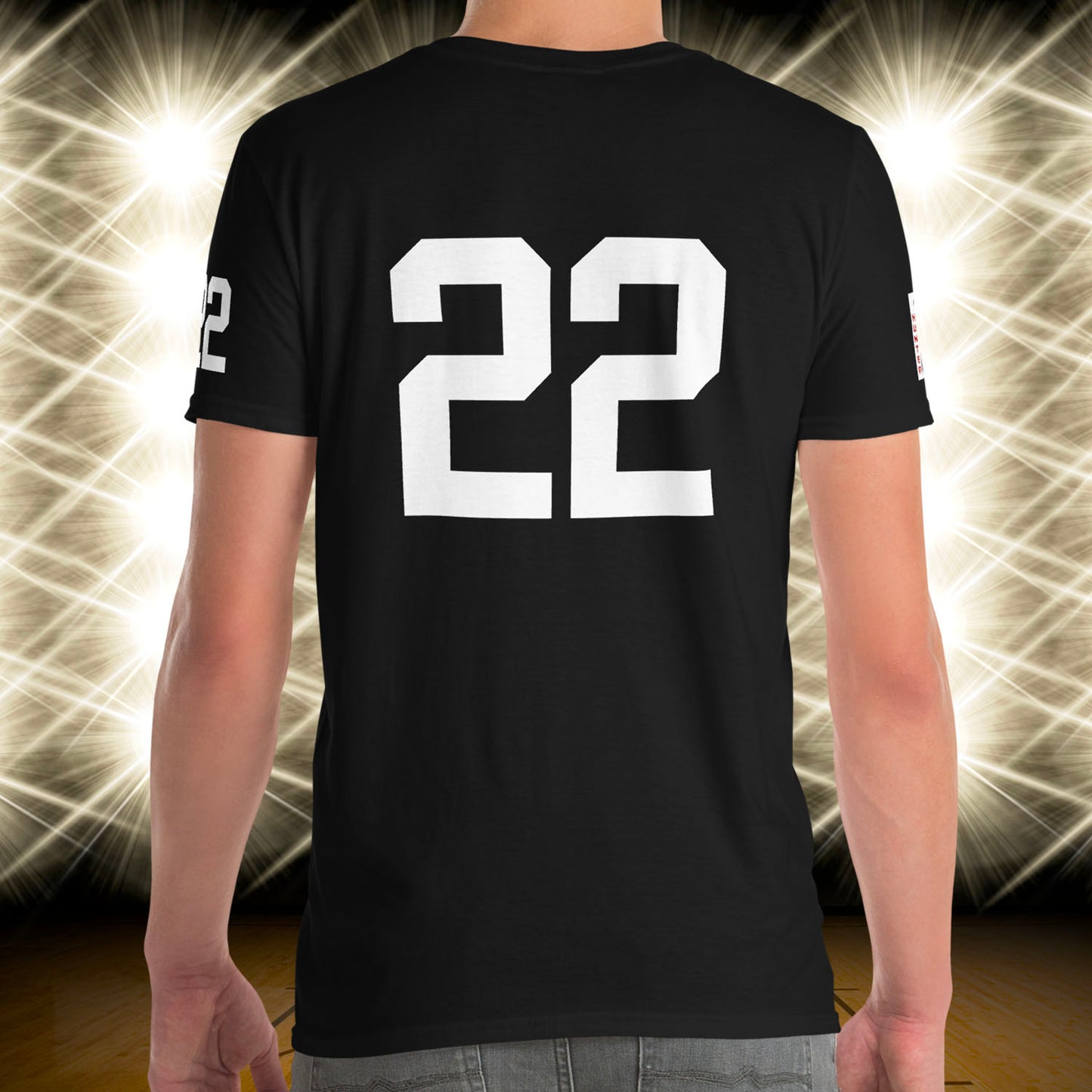 22 Jersey Number T-Shirt, Black, S-2XL