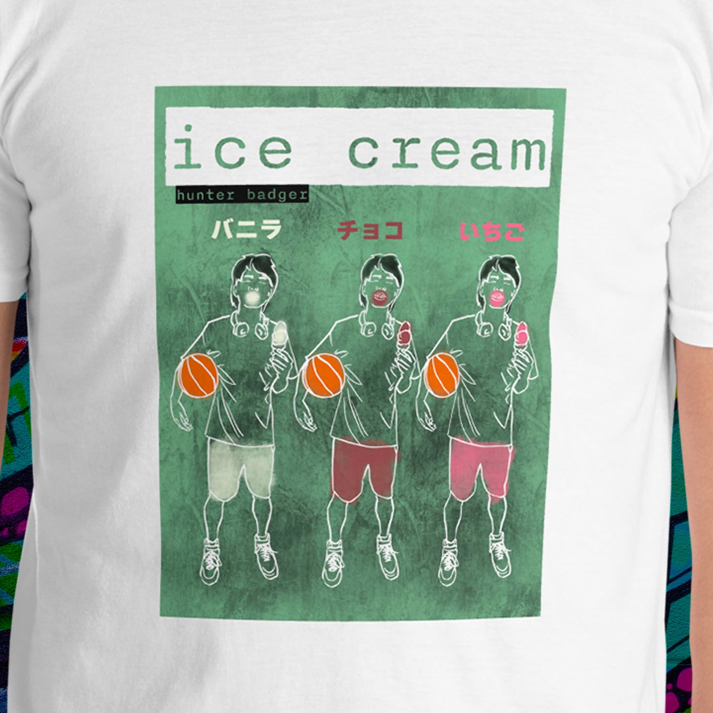 Ice Cream Basketball T-Shirt, White, S-2XL