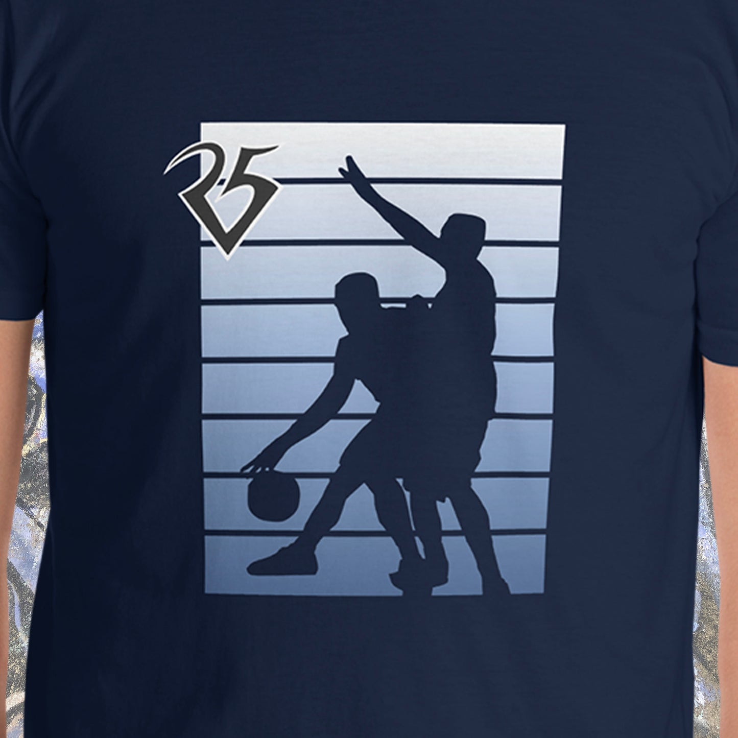 Defense! Basketball T-Shirt, Navy Blue, S-2XL