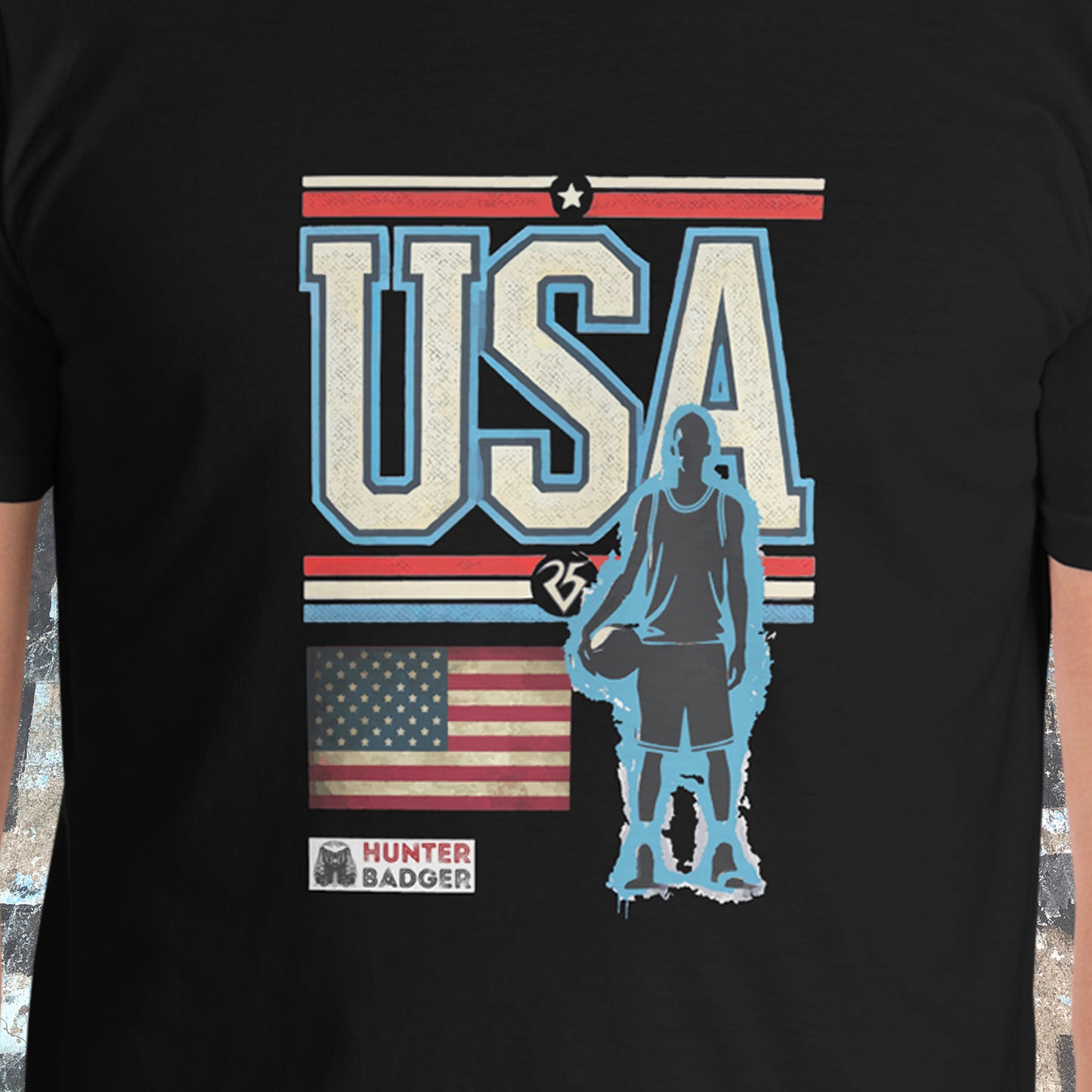 USA Basketball T-Shirt, Black, Blue, Grey, White, S-2XL