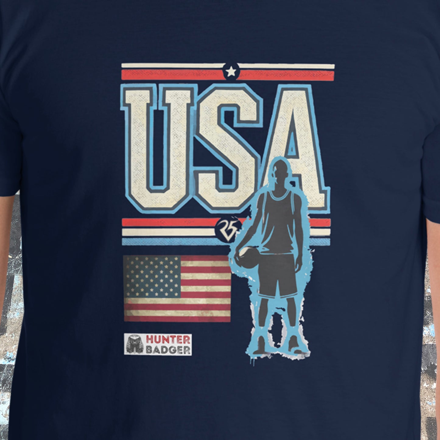 USA Basketball T-Shirt, Black, Blue, Grey, White, S-2XL