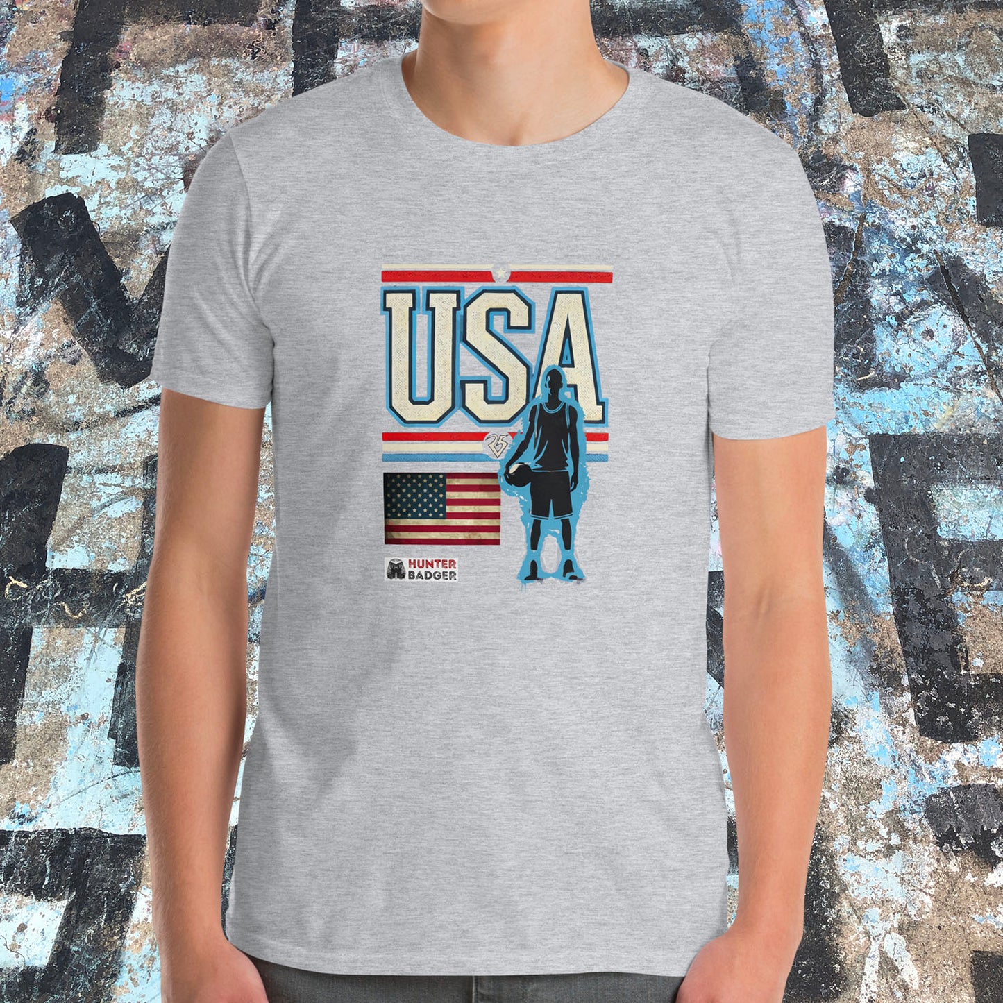 USA Basketball T-Shirt, Black, Blue, Grey, White, S-2XL