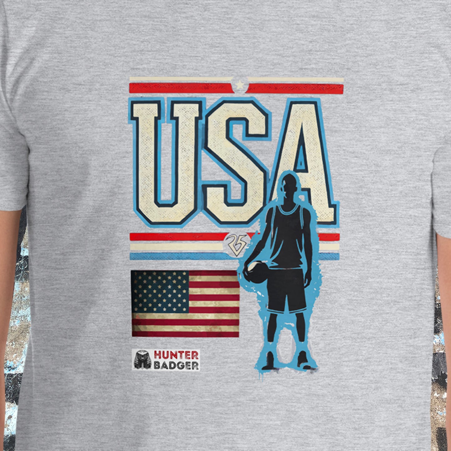 USA Basketball T-Shirt, Black, Blue, Grey, White, S-2XL