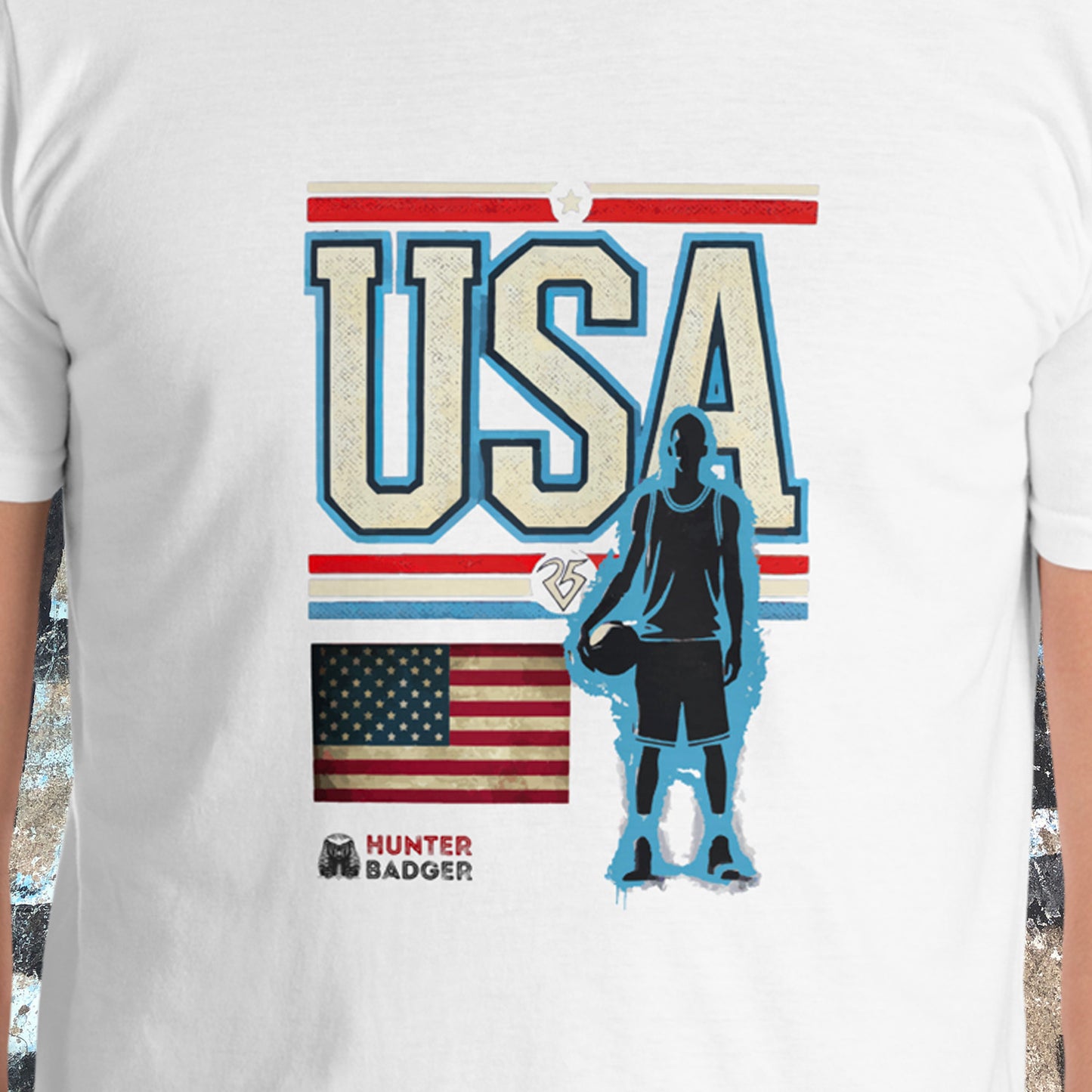 USA Basketball T-Shirt, Black, Blue, Grey, White, S-2XL