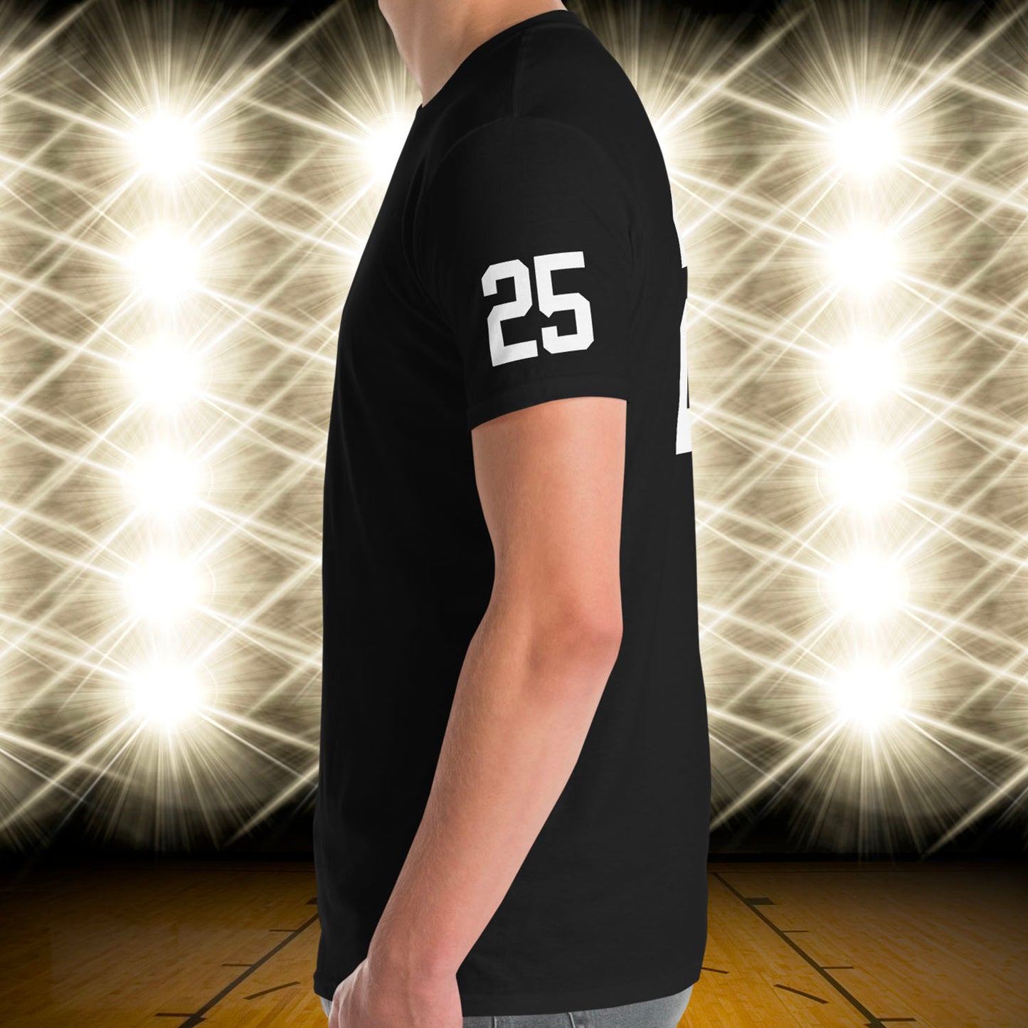 25 Jersey Number T-Shirt, Black, S-2XL