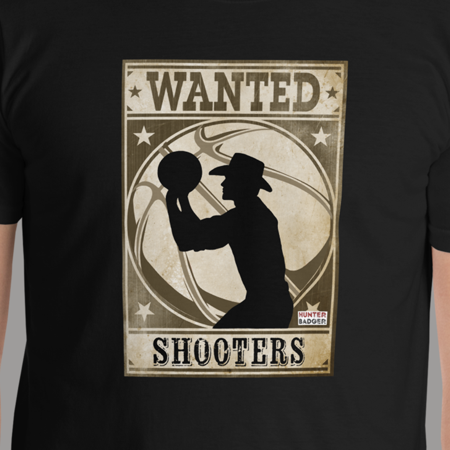 Shooters Wanted Basketball T-Shirt, Black, S-2XL