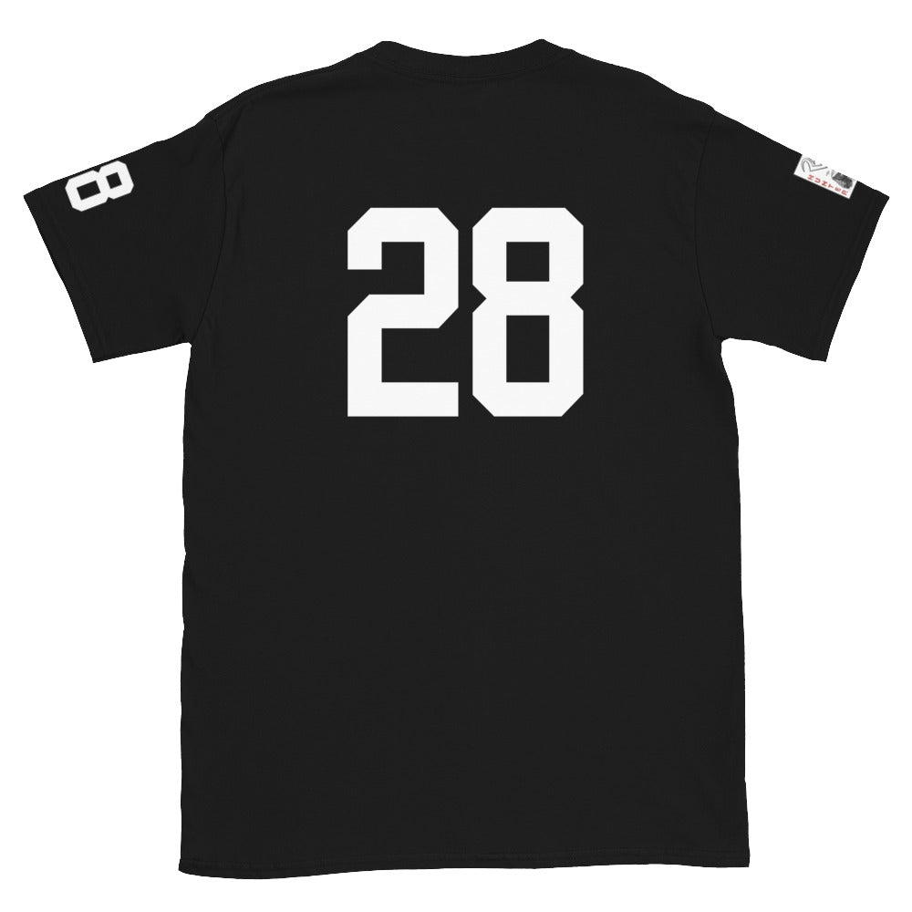 28 Jersey Number T-Shirt, Black, S-2XL