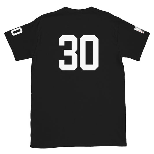 30 Jersey Number T-Shirt, Black, S-2XL