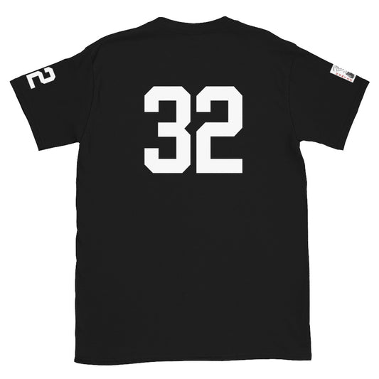 32 Jersey Number T-Shirt, Black, S-2XL