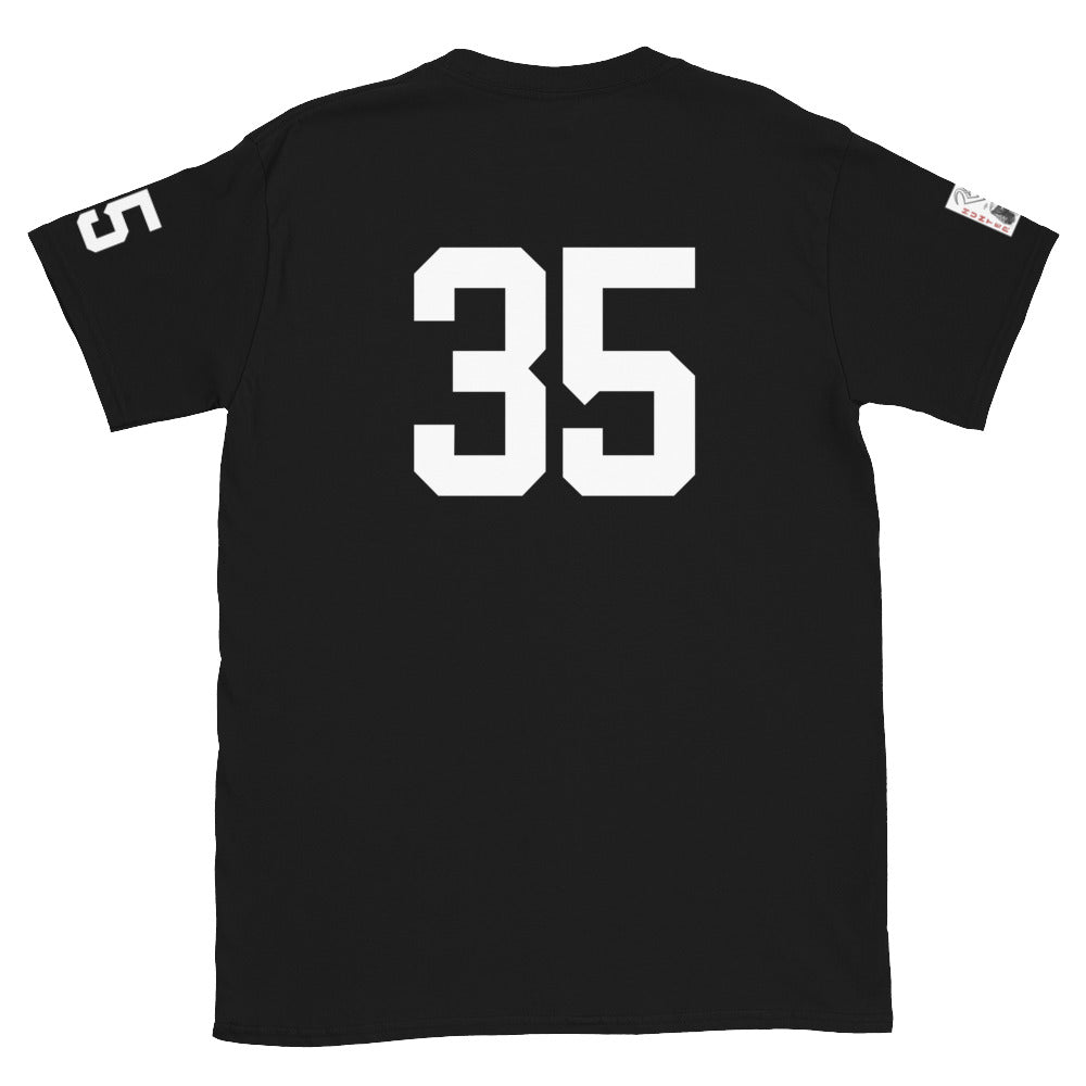 35 Jersey Number T-Shirt, Black, S-2XL