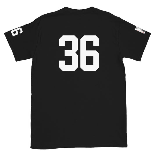 36 Jersey Number T-Shirt, Black, S-2XL