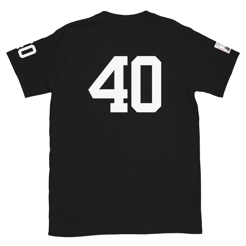 40 Jersey Number T-Shirt, Black, S-2XL