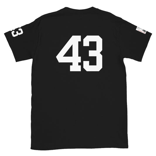 43 Jersey Number T-Shirt, Black, S-2XL