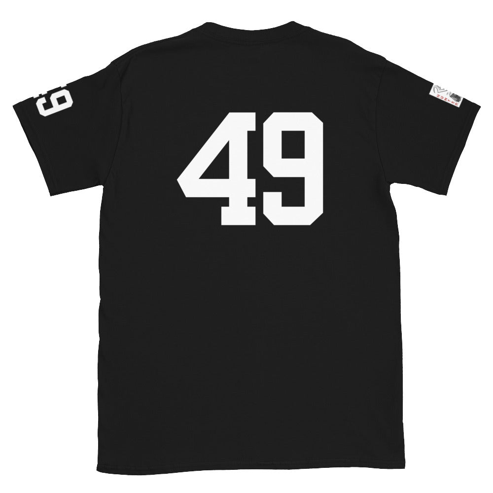 49 Jersey Number T-Shirt, Black, S-2XL