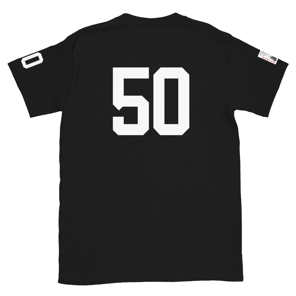 50 Jersey Number T-Shirt, Black, S-2XL