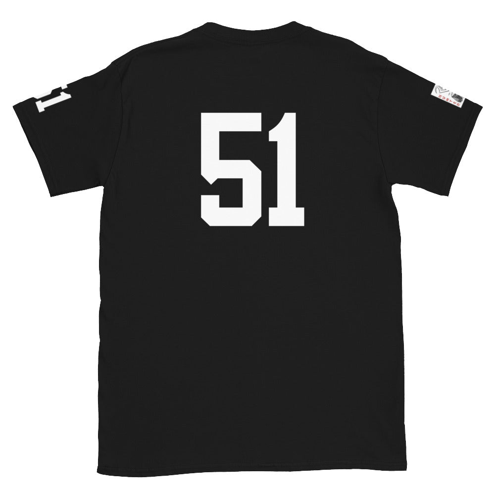 51 Jersey Number T-Shirt, Black, S-2XL