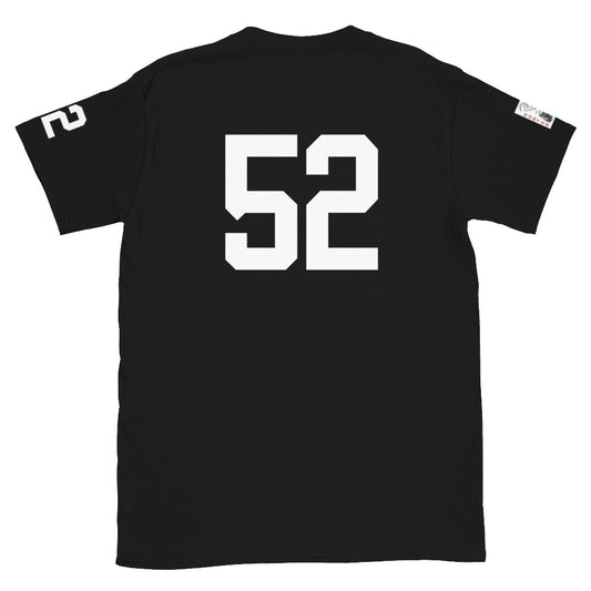 52 Jersey Number T-Shirt, Black, S-2XL