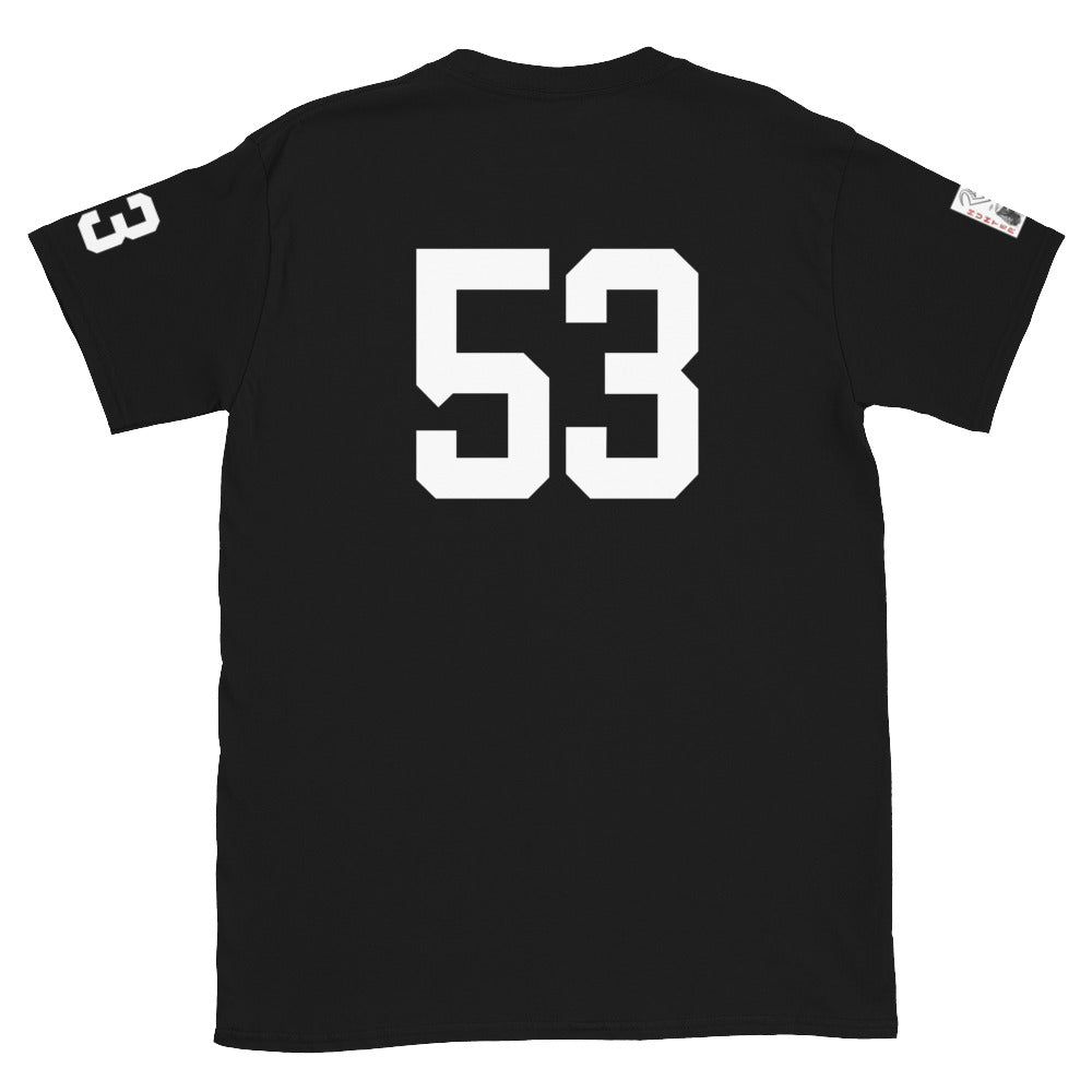 53 Jersey Number T-Shirt, Black, S-2XL