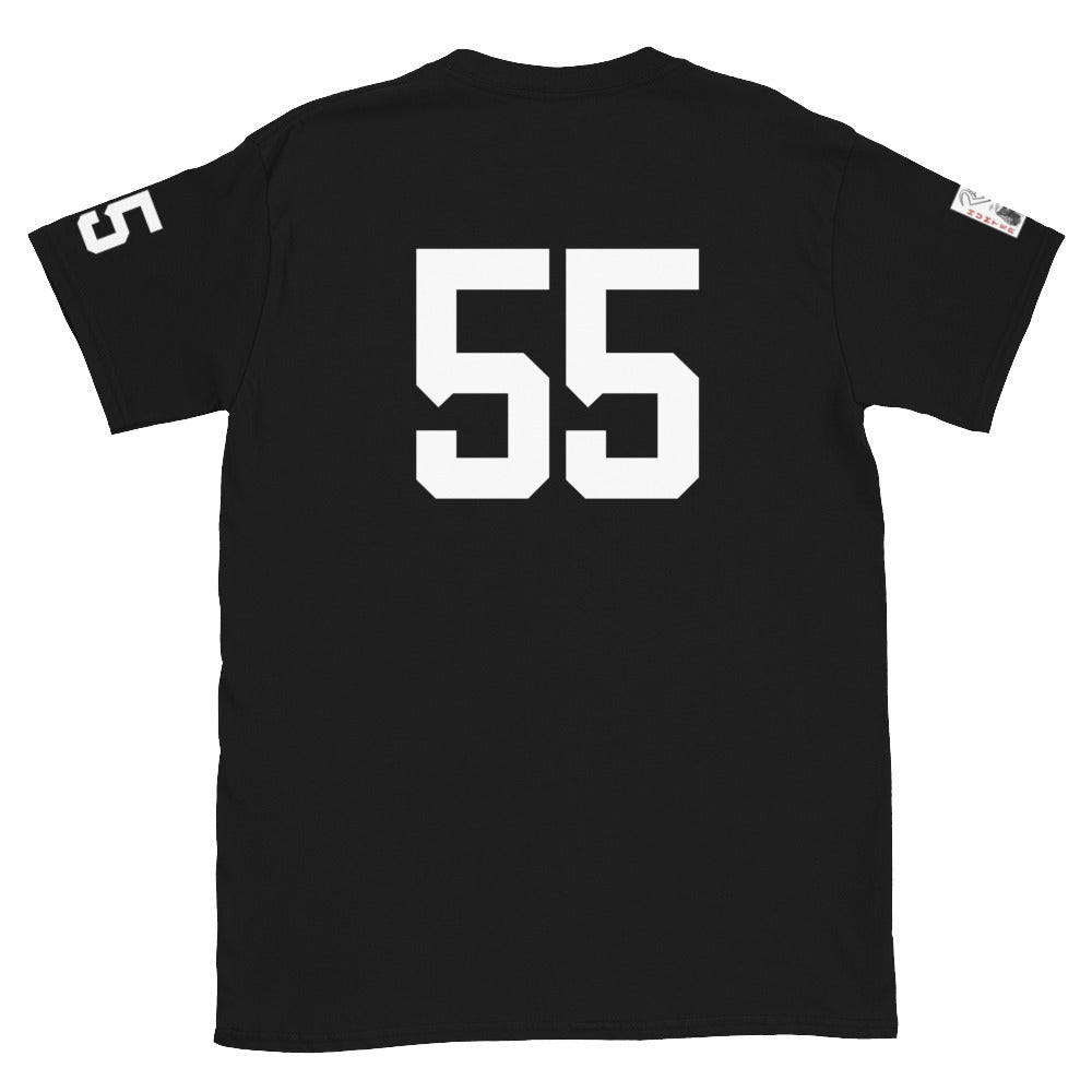 55 Jersey Number T-Shirt, Black, S-2XL