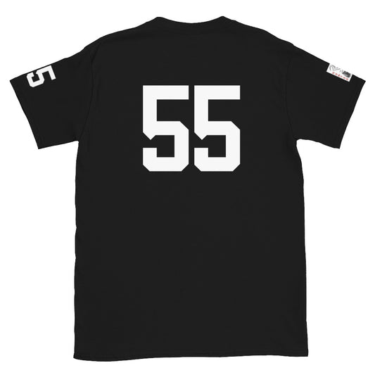 55 Jersey Number T-Shirt, Black, S-2XL