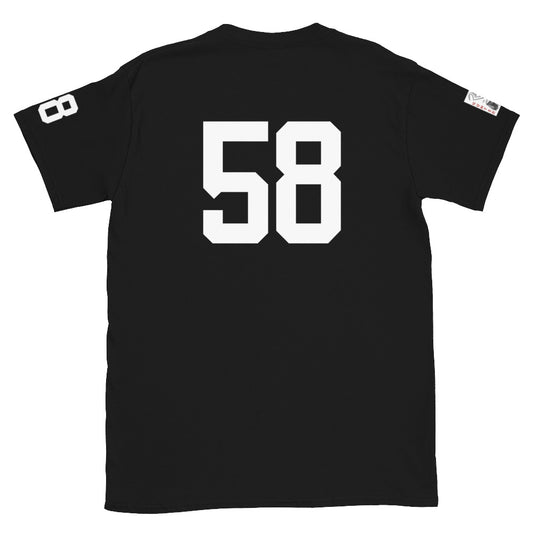 58 Jersey Number T-Shirt, Black, S-2XL